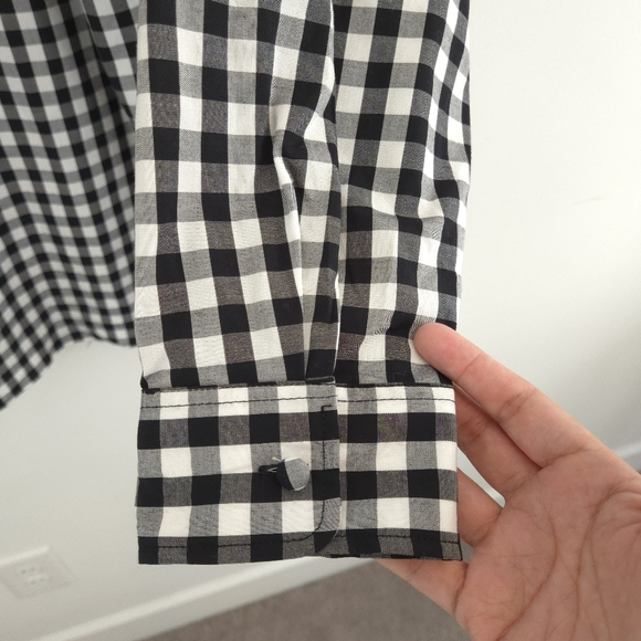 Talbots Women's Band Collar Tunic In Buffalo Plaid - Picture 5 of 12